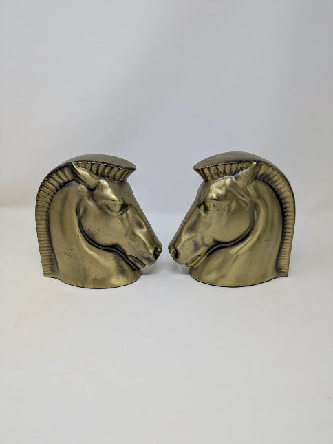 1970s Art Deco Trojan Horse Bookends