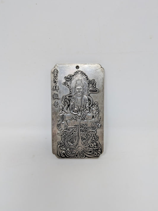 Vintage/Antique Chinese Hallmark Tibetan Silver Bar or Waist Tag