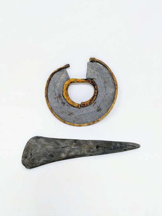 Antique Kenyan Turkana "Ararait" Wrist Knife + Axe Head