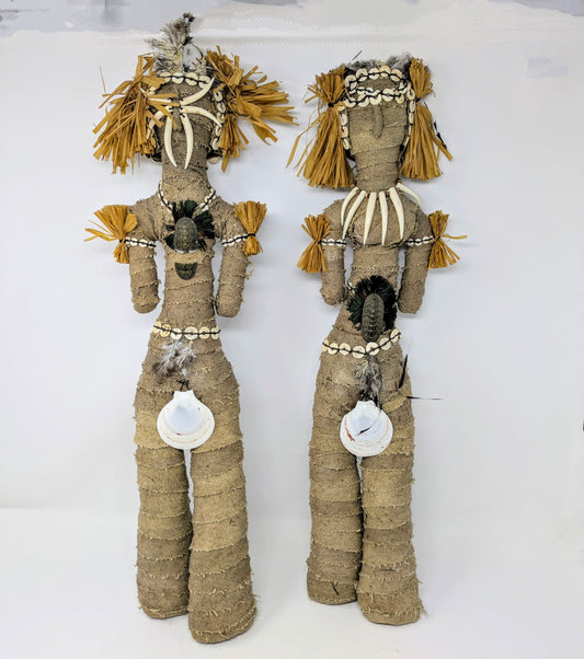 Vintage Tribal Folk Art Dolls: Signed by Artist (1982)