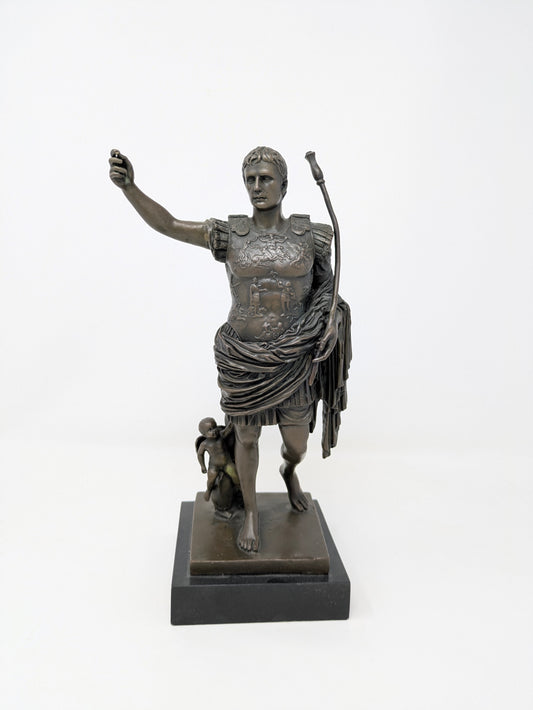 Cold-Cast Bronze "Augustus of Prima Porta" Statue: Signed Debut