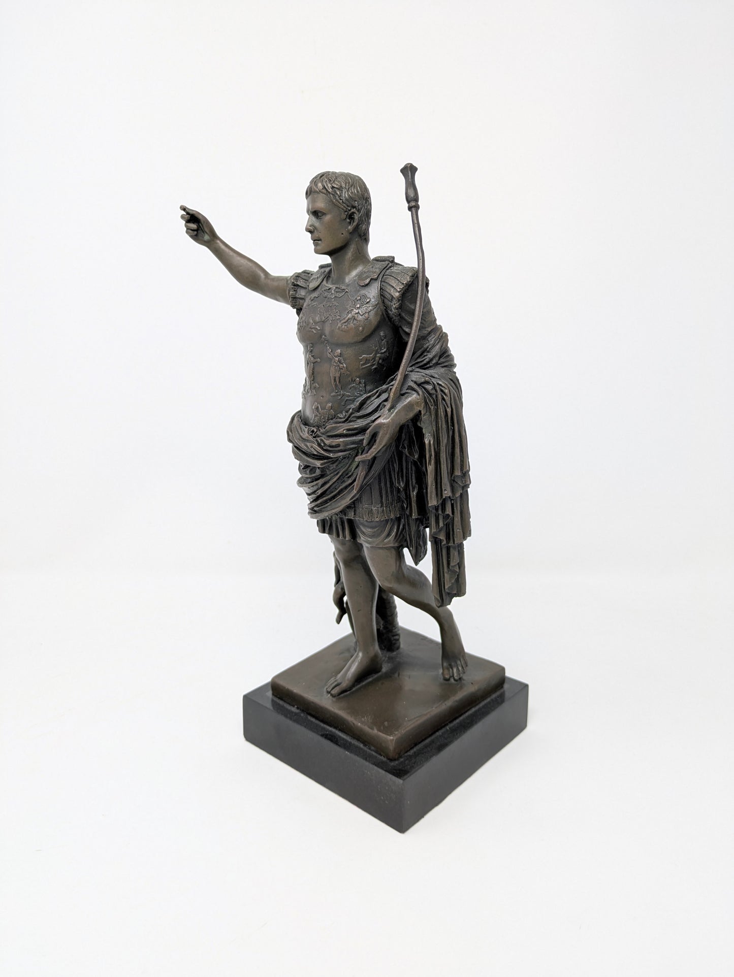 Cold-Cast Bronze "Augustus of Prima Porta" Statue: Signed Debut