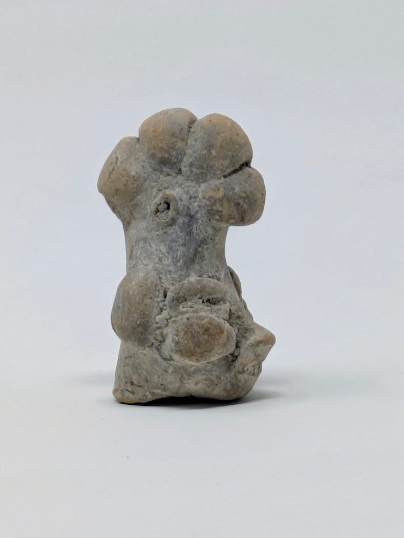 Pre-Columbian Clay Head Pendant Fragment: (c. 450AD-700AD)