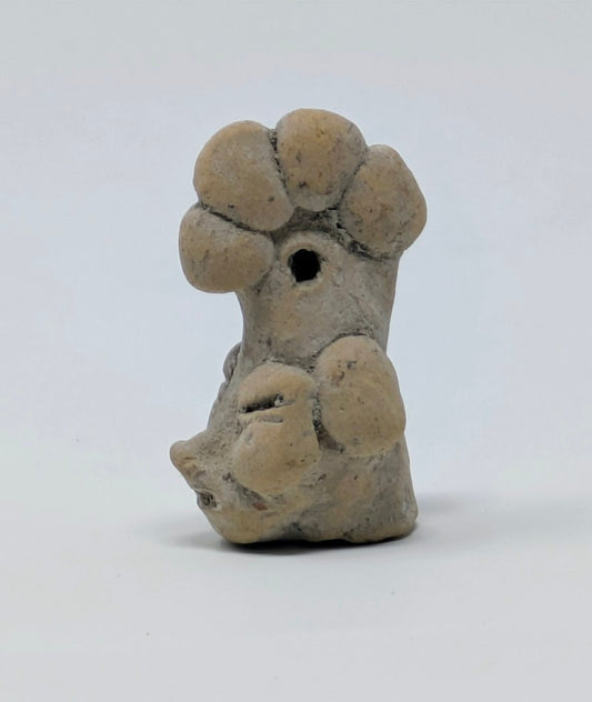 Pre-Columbian Clay Head Pendant Fragment: (c. 450AD-700AD)