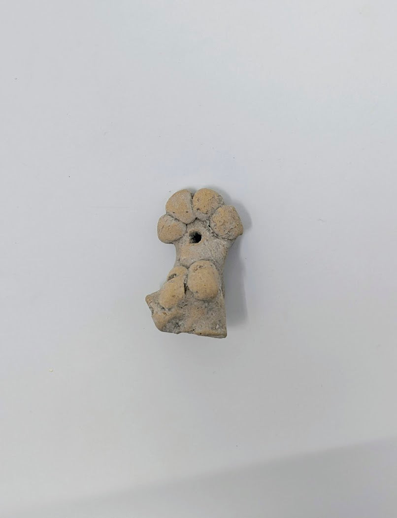 Pre-Columbian Clay Head Pendant Fragment: (c. 450AD-700AD)
