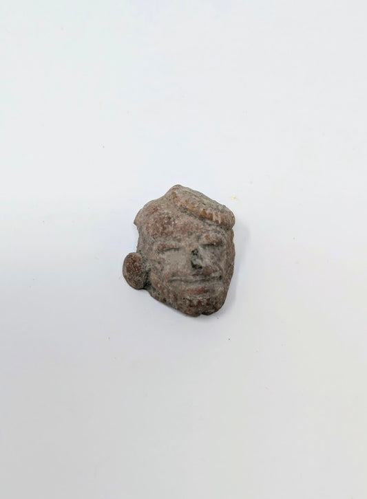 Pre-Columbian Artifact: Clay Head Fragment (c. 500AD-1000AD)
