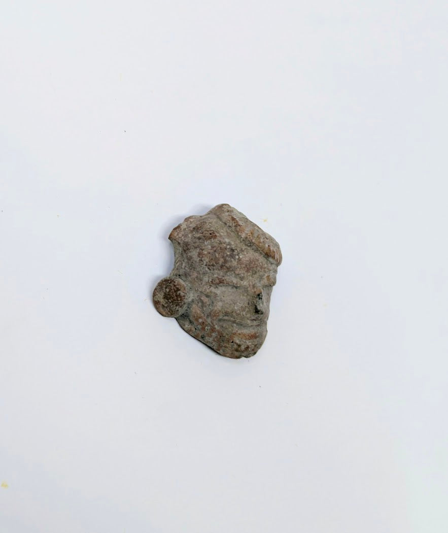 Pre-Columbian Artifact: Clay Head Fragment (c. 500AD-1000AD)