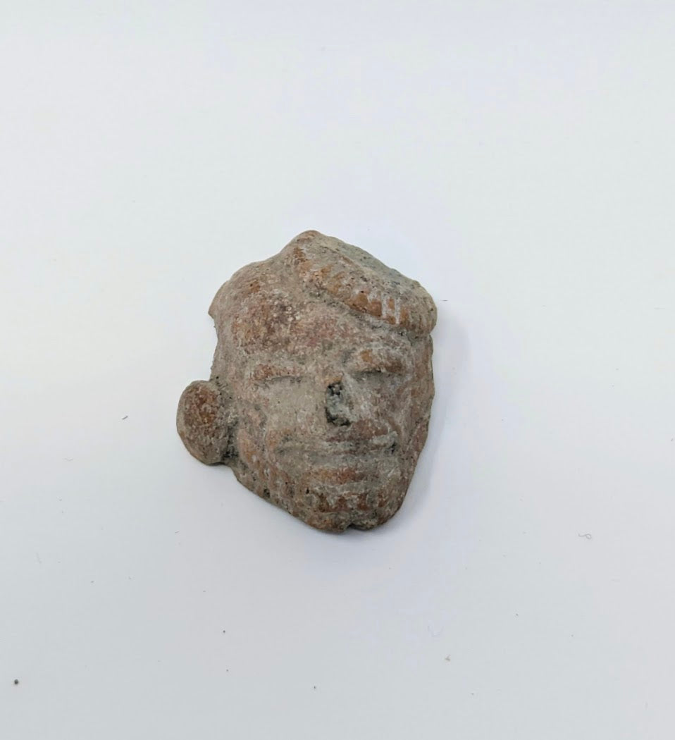 Pre-Columbian Artifact: Clay Head Fragment (c. 500AD-1000AD)