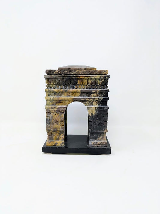 Vintage Hand-Carved Soapstone French "Arc De Triomphe"