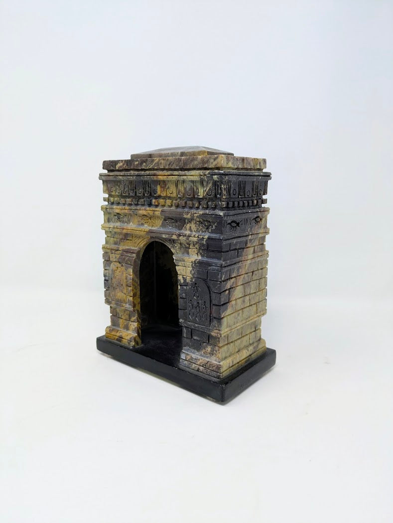 Vintage Hand-Carved Soapstone French "Arc De Triomphe"