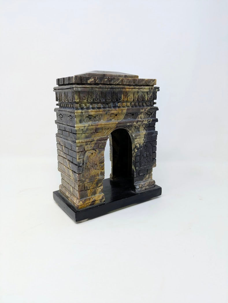 Vintage Hand-Carved Soapstone French "Arc De Triomphe"