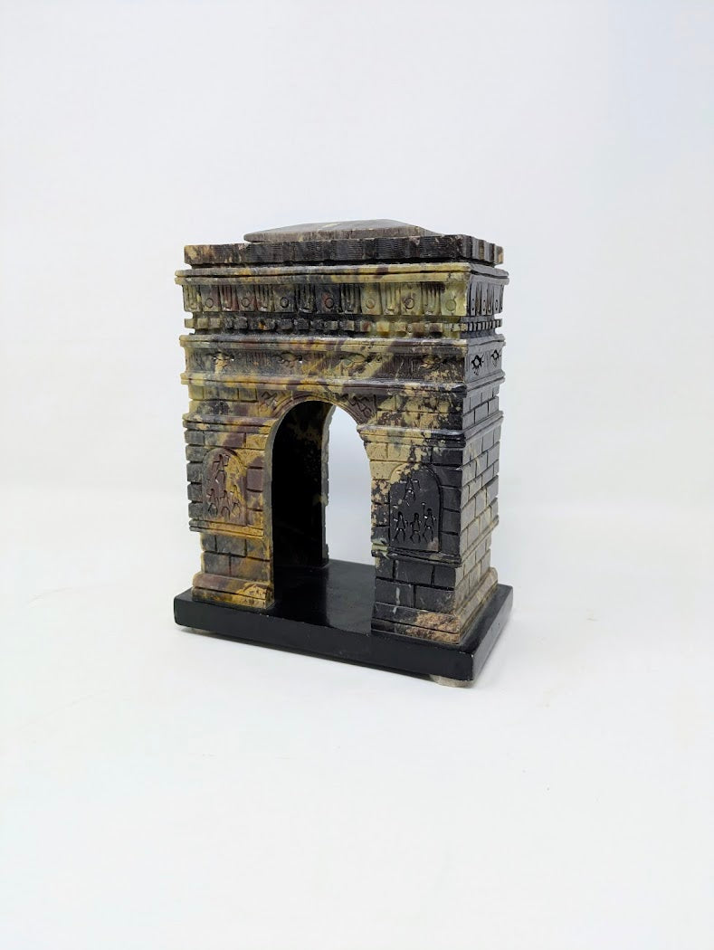 Vintage Hand-Carved Soapstone French "Arc De Triomphe"