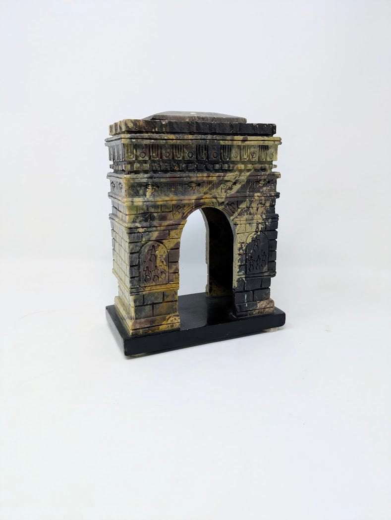 Vintage Hand-Carved Soapstone French "Arc De Triomphe"
