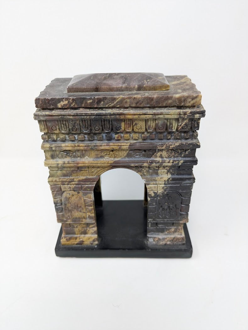 Vintage Hand-Carved Soapstone French "Arc De Triomphe"
