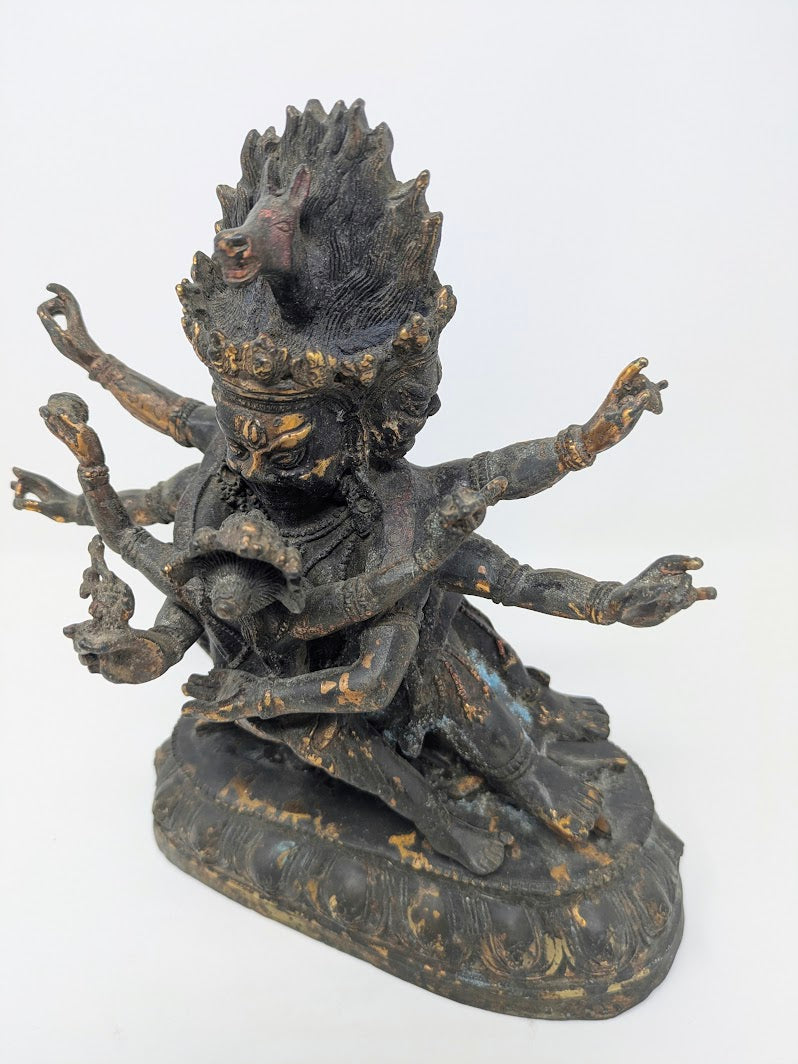 18th-19th Century Tibetan Bronze Hayagriva/Vajradara in Yabyum Posture