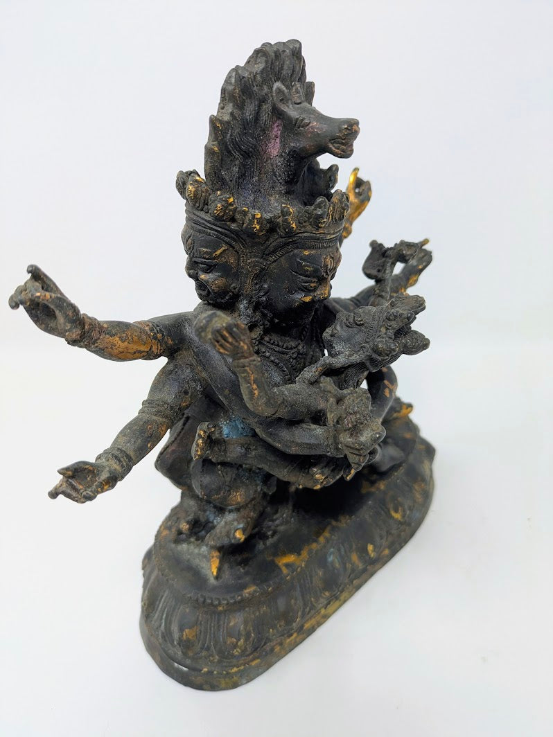 18th-19th Century Tibetan Bronze Hayagriva/Vajradara in Yabyum Posture