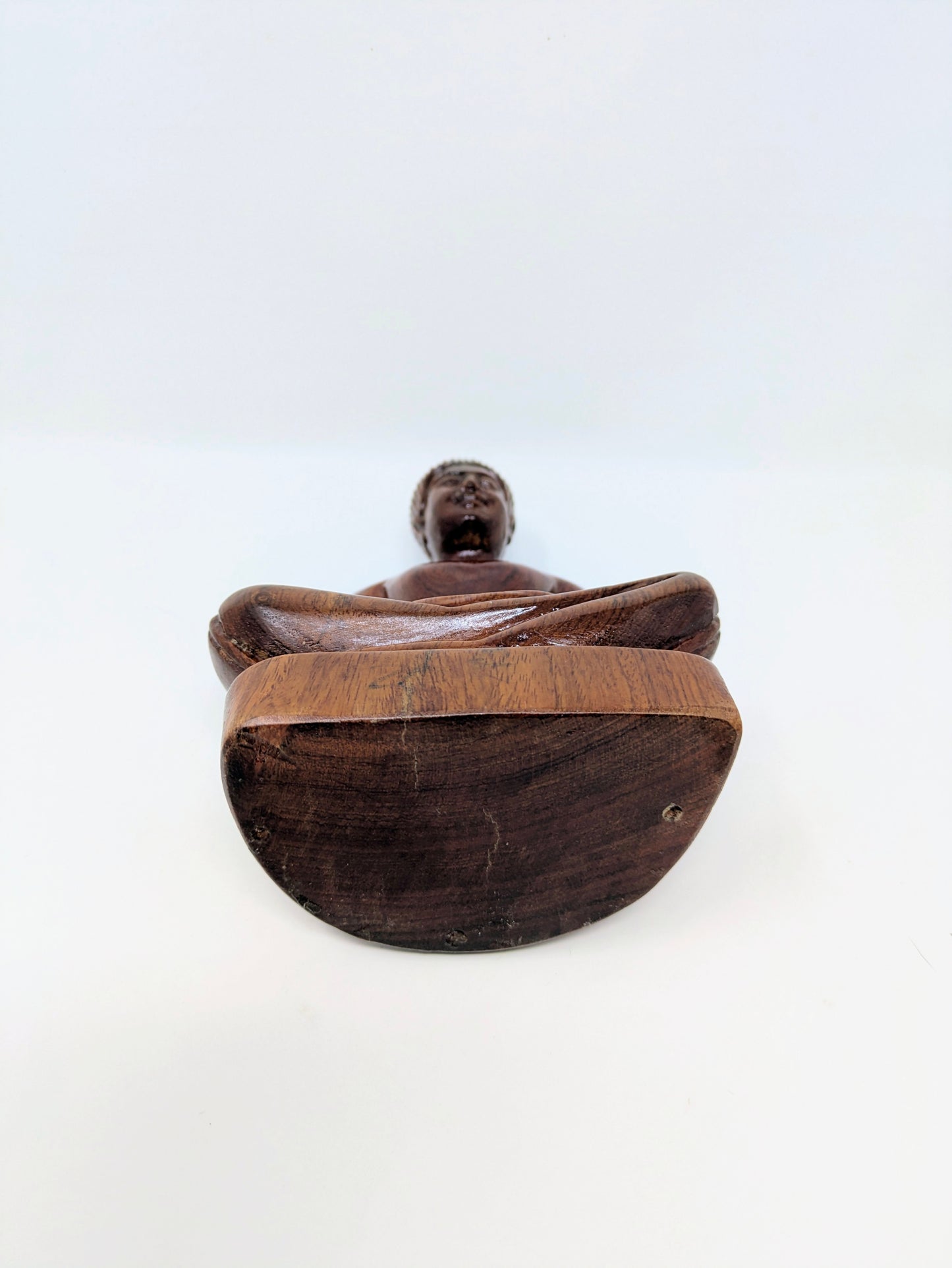 Vintage Lacquered Wood Statue: Khmer King Jayavarman