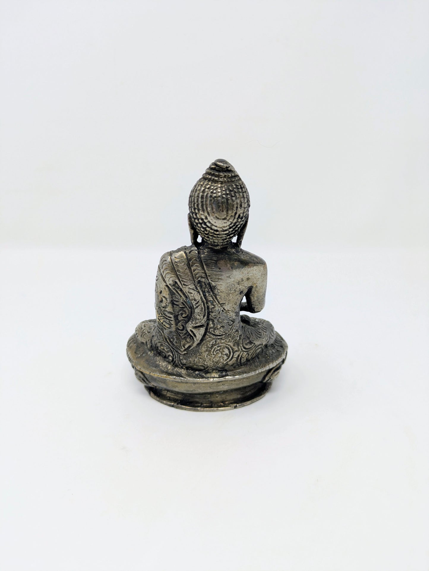 Vintage Chinese Silver Alloy Amitabha Buddha Statue