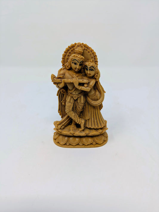 Vintage Molded-Resin Standing Radha Krishna Statue