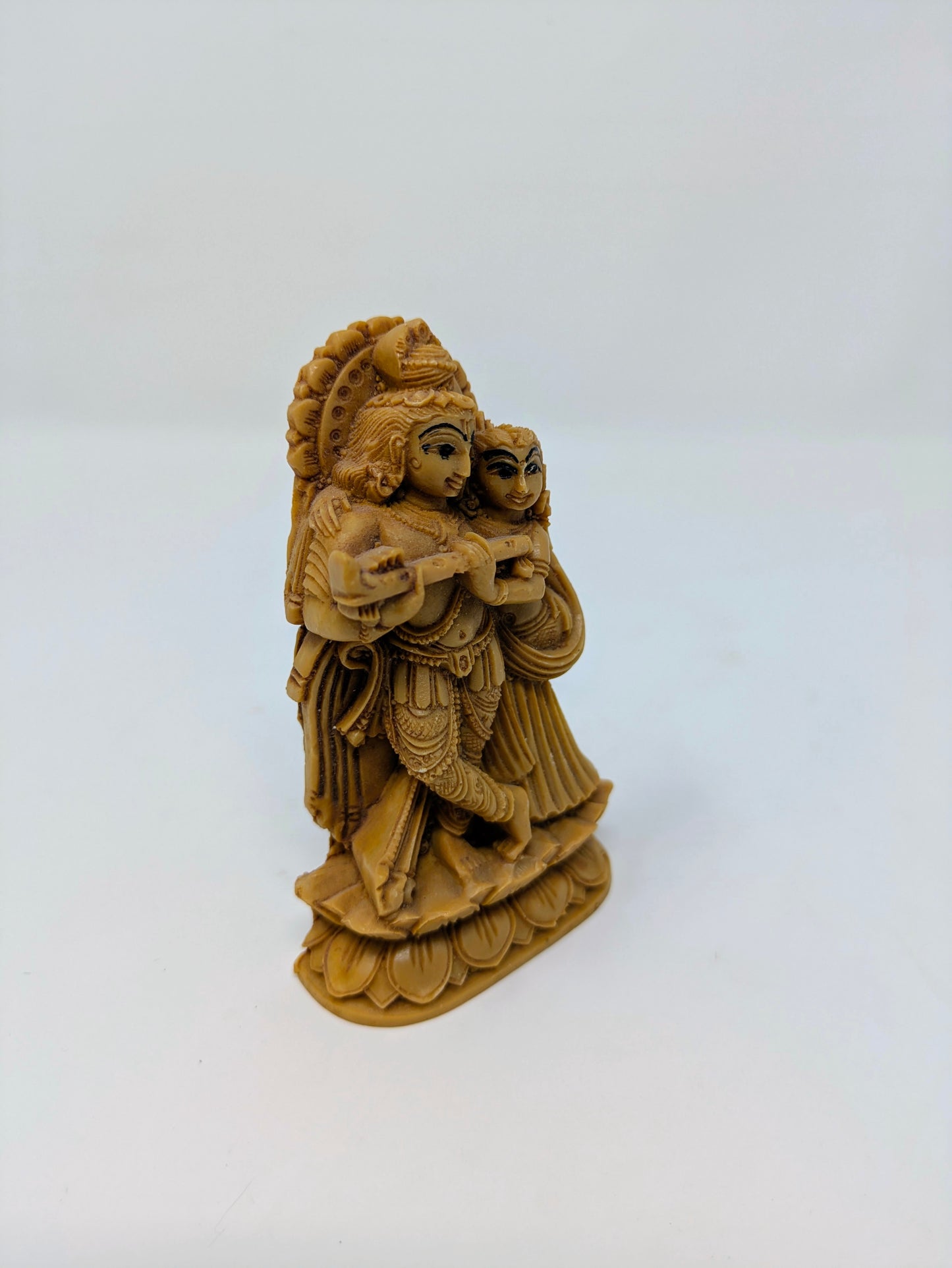 Vintage Molded-Resin Standing Radha Krishna Statue