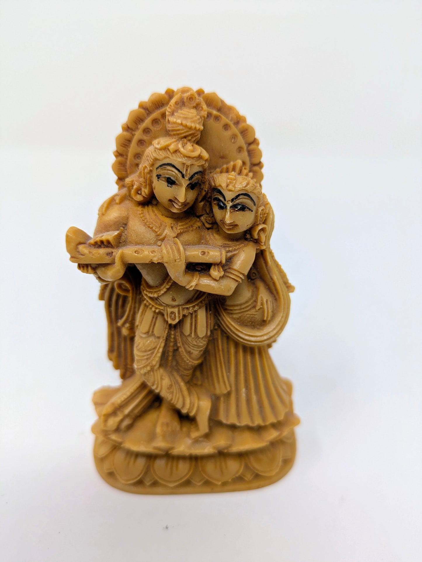Vintage Molded-Resin Standing Radha Krishna Statue