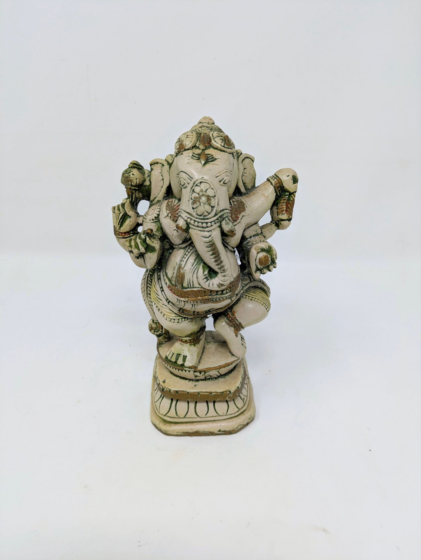 Vintage Painted-Resin Standing Lord Ganesha Statue
