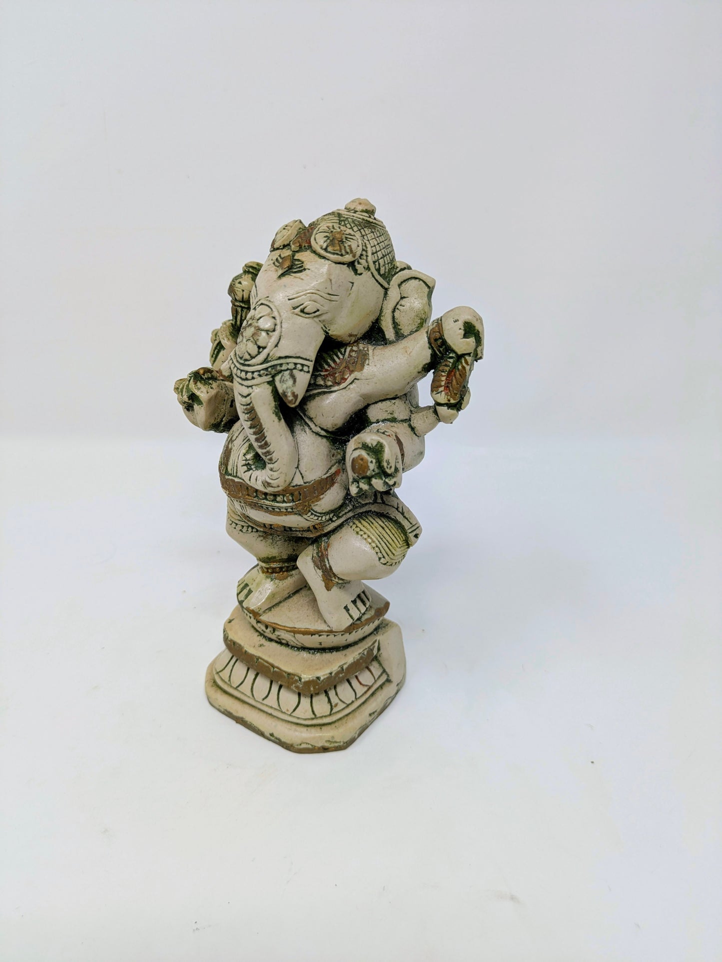 Vintage Painted-Resin Standing Lord Ganesha Statue