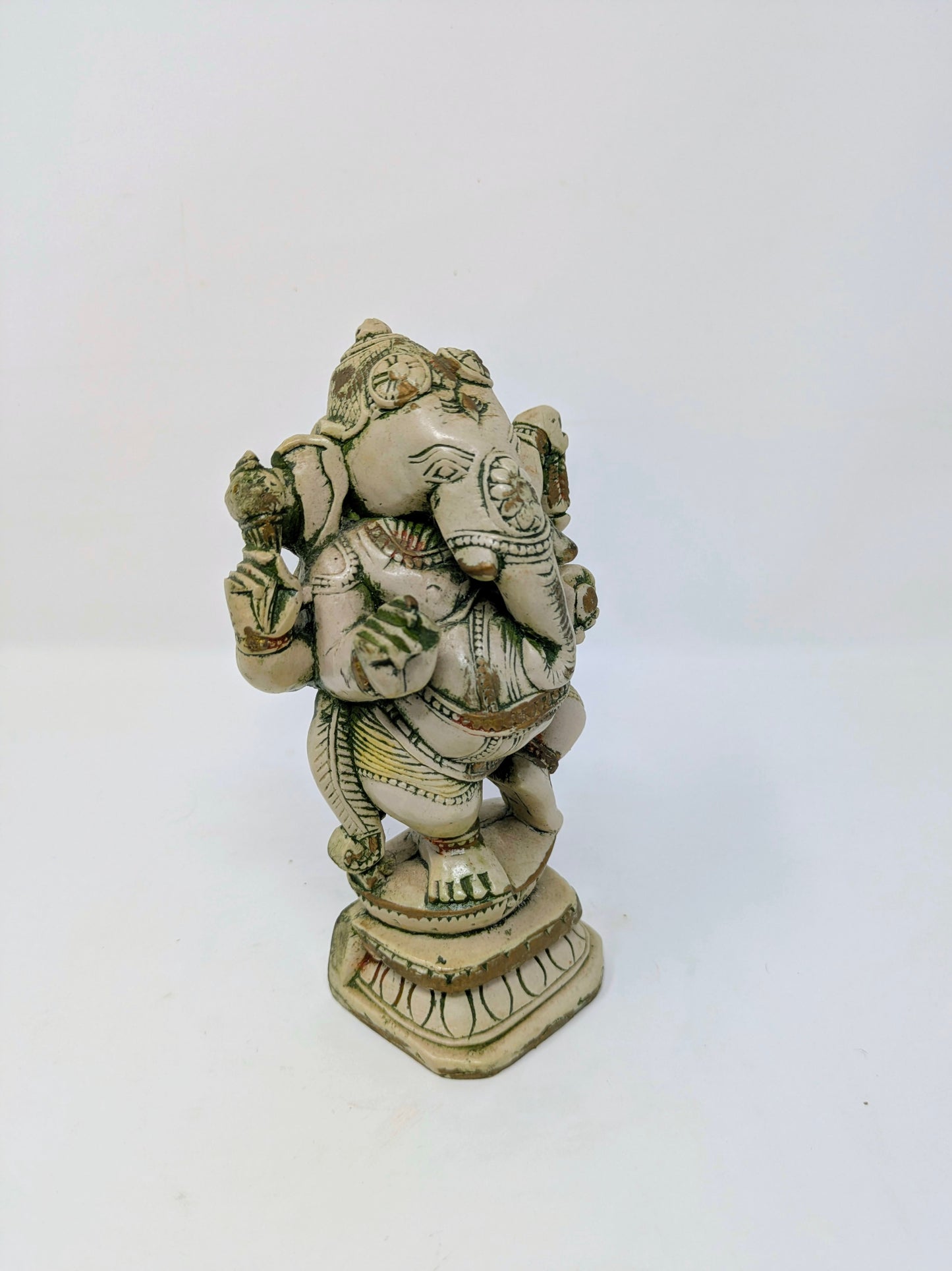 Vintage Painted-Resin Standing Lord Ganesha Statue