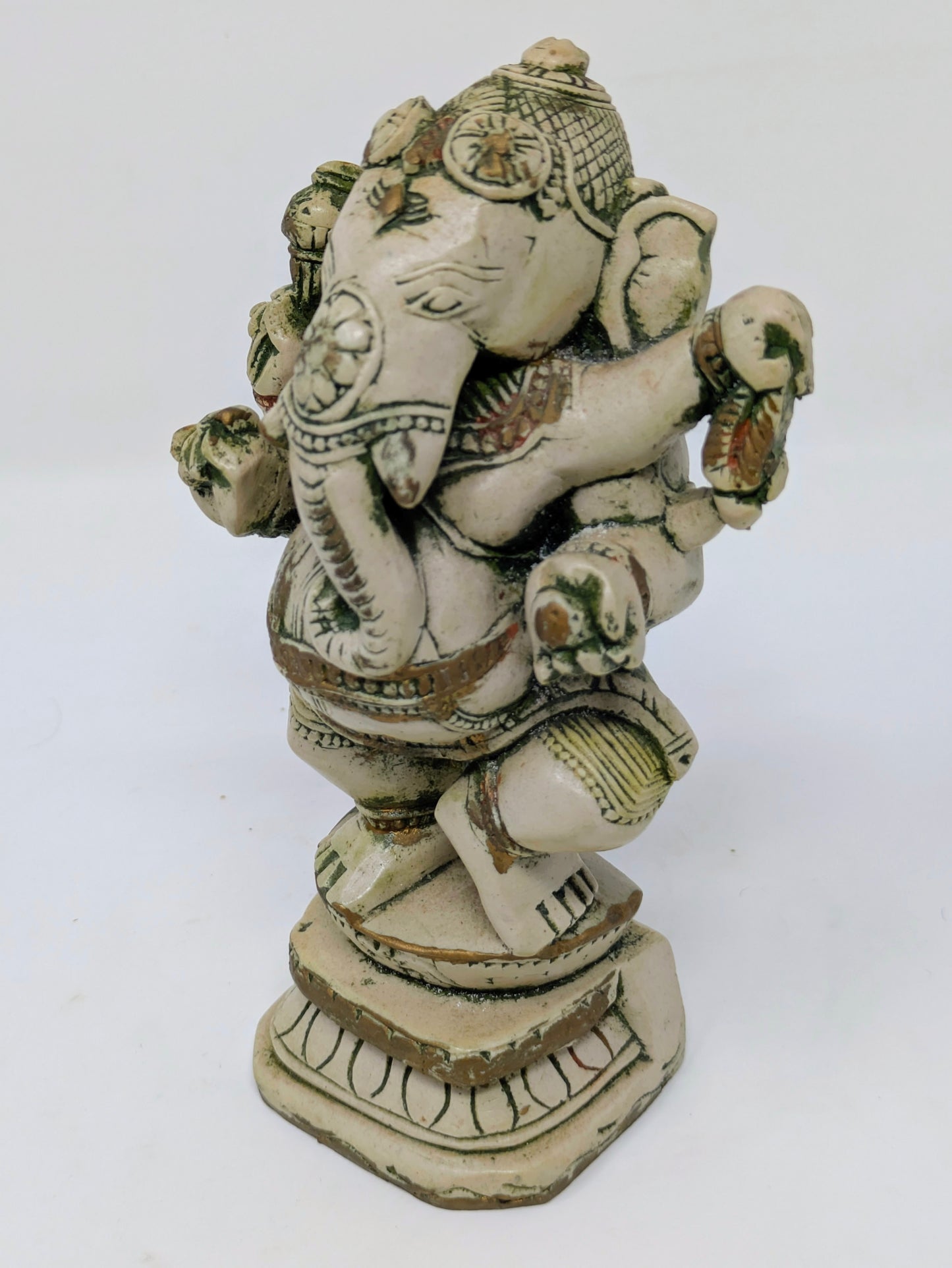 Vintage Painted-Resin Standing Lord Ganesha Statue