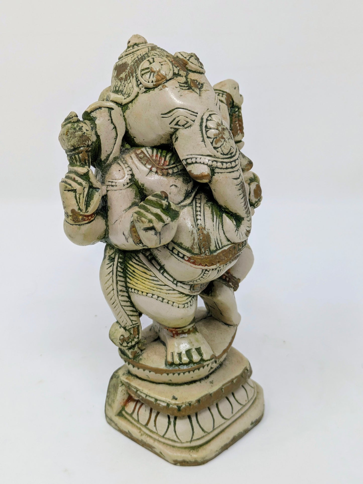 Vintage Painted-Resin Standing Lord Ganesha Statue