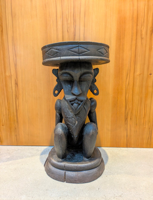 Vintage Borneo Ancestral Figure Wood Stool | Dayak Tribe