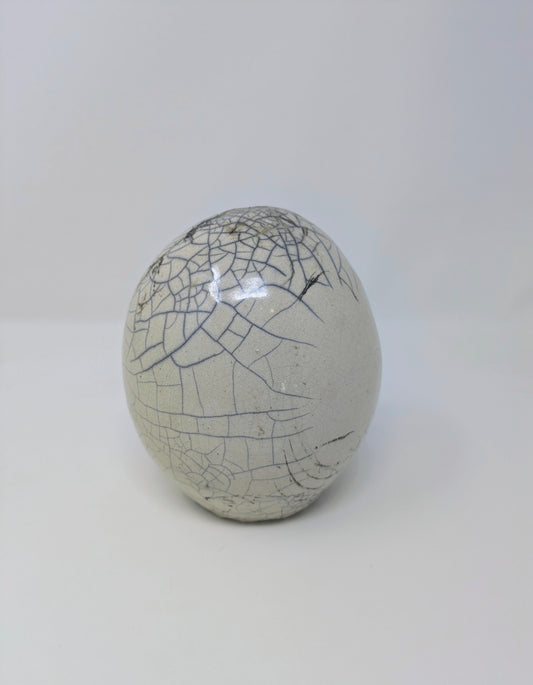 Stunning Raku-Fired Studio Art Egg Sculpture