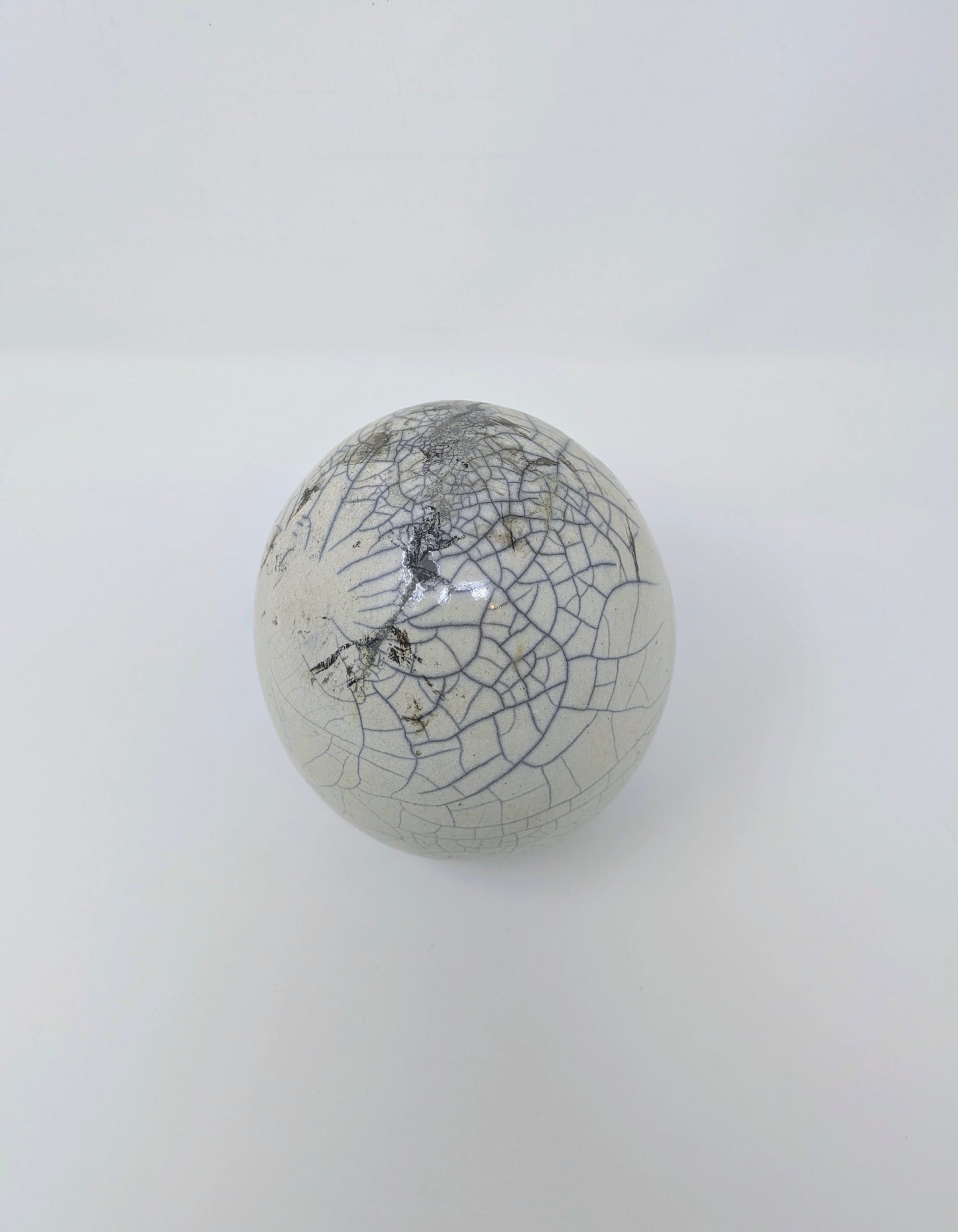 Stunning Raku-Fired Studio Art Egg Sculpture