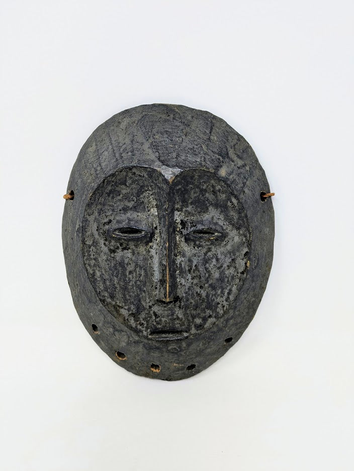 Vintage African Carved Wood Lega Mask from Zaire