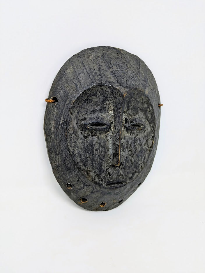 Vintage African Carved Wood Lega Mask from Zaire