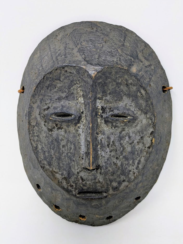 Vintage African Carved Wood Lega Mask from Zaire