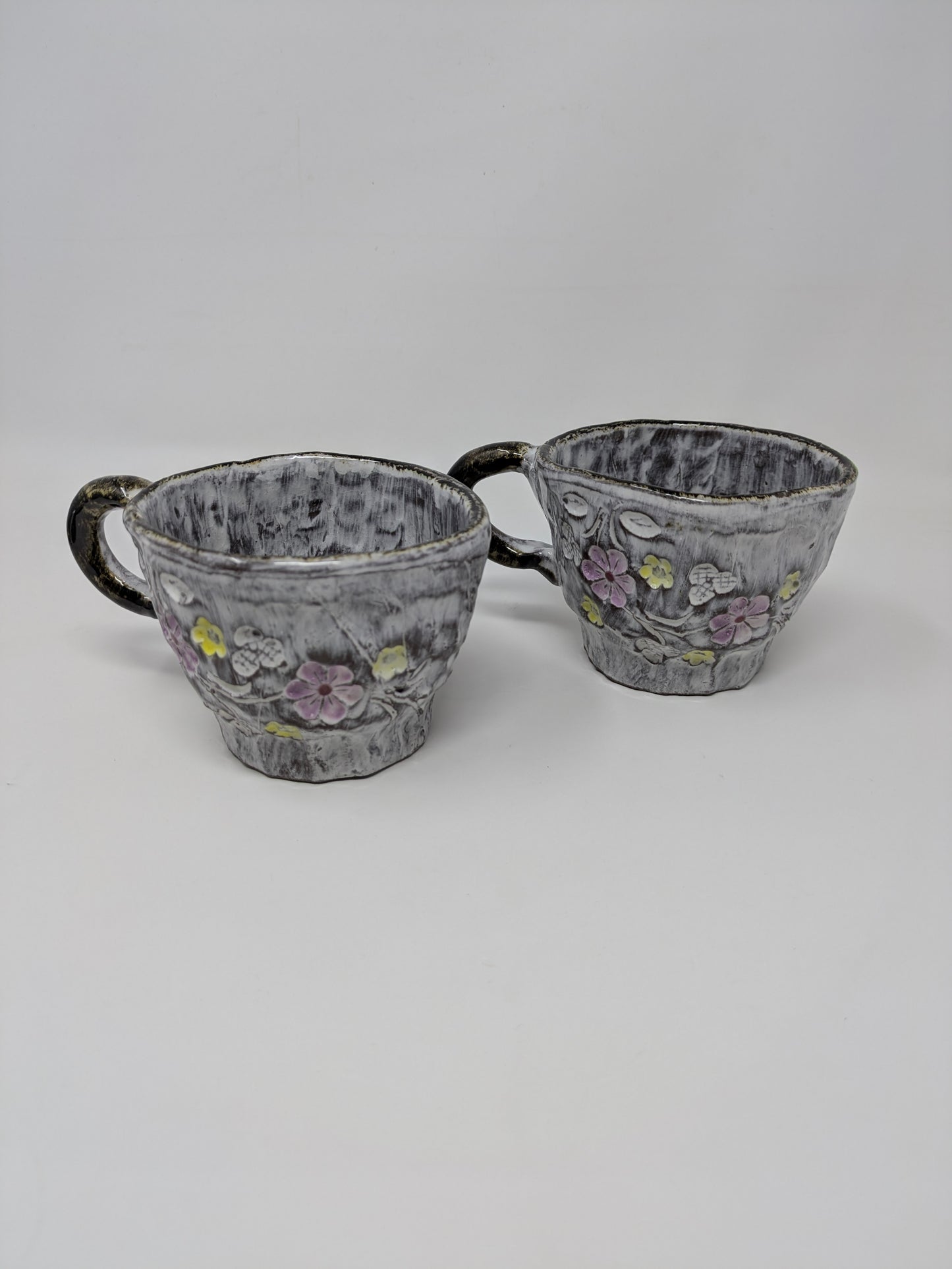 4pcs Korean Ceramic Cosmos Coffee Cup & Saucer Set