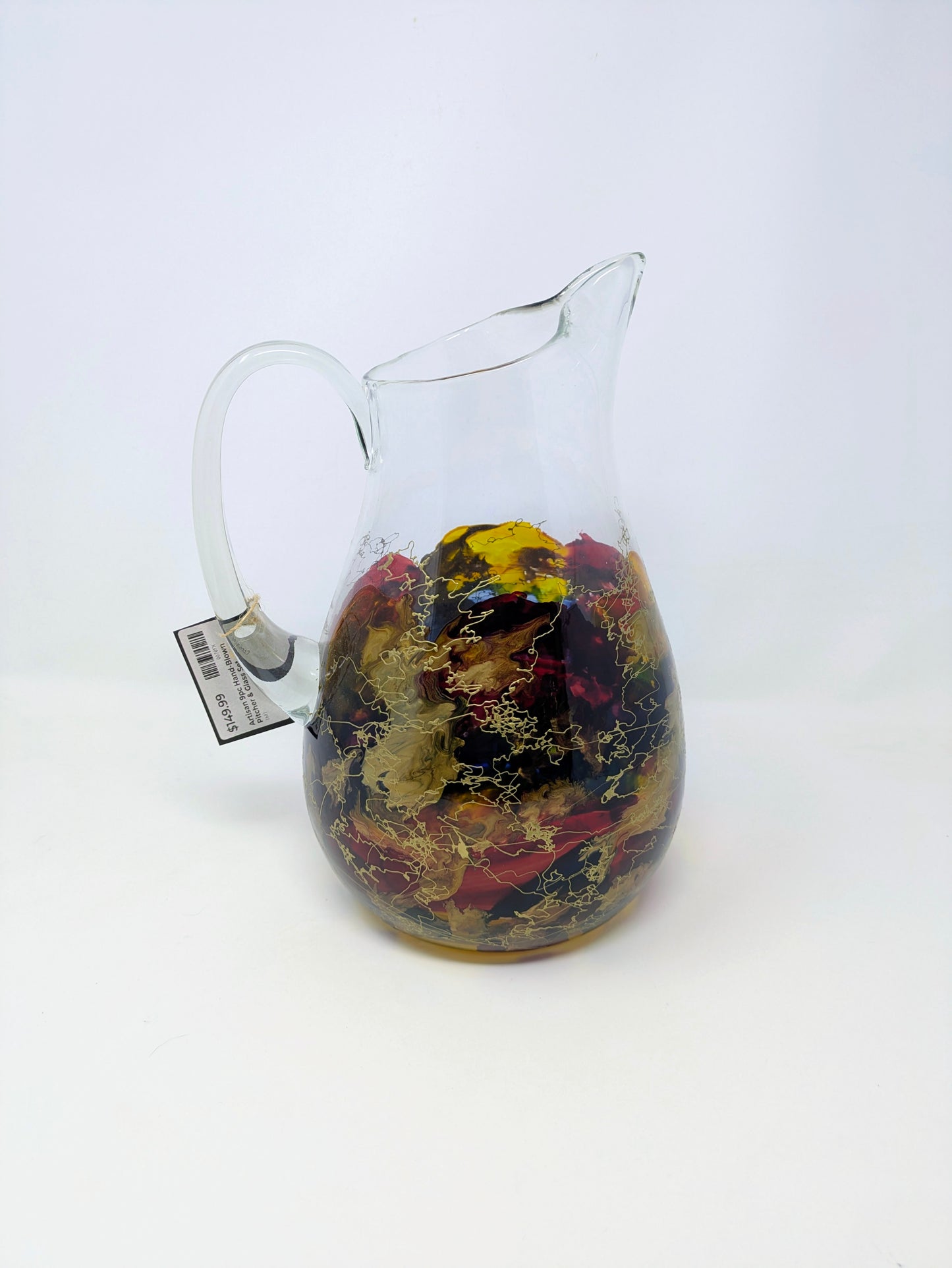 Vintage Romanian Royal Danube Artisan Crystal Pitcher & Glasses