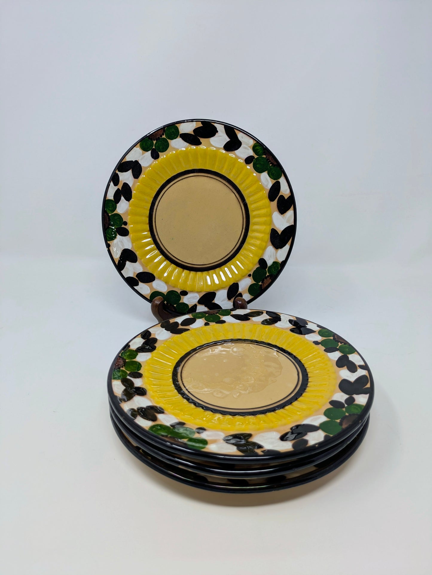(4) Vintage Italian Hand-Painted Salad Plates