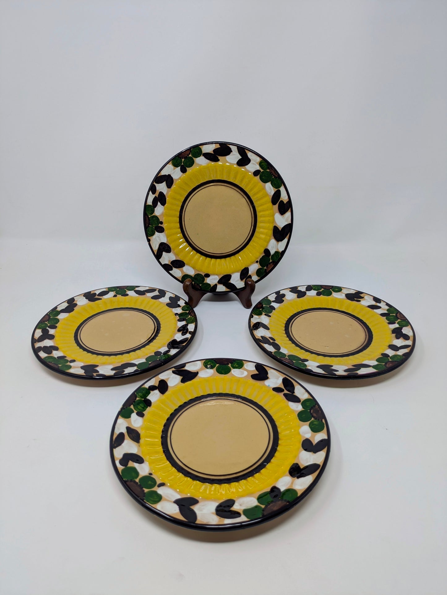 (4) Vintage Italian Hand-Painted Salad Plates