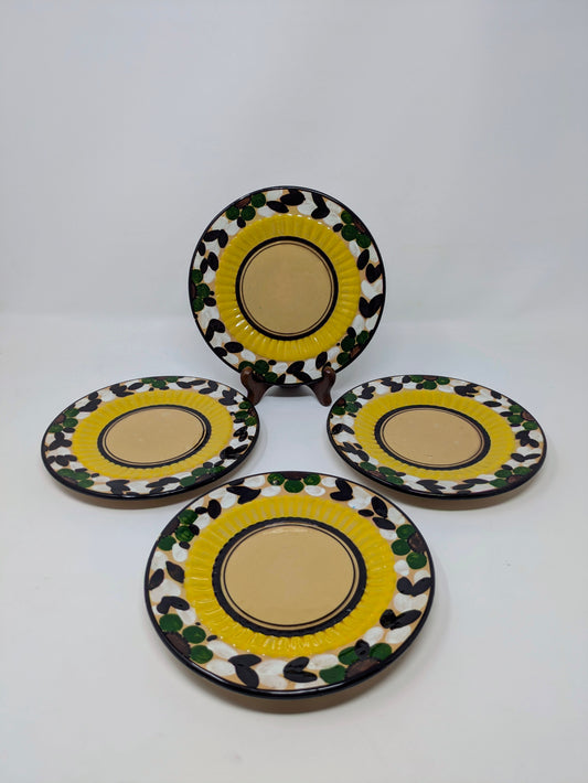 (4) Vintage Italian Hand-Painted Salad Plates