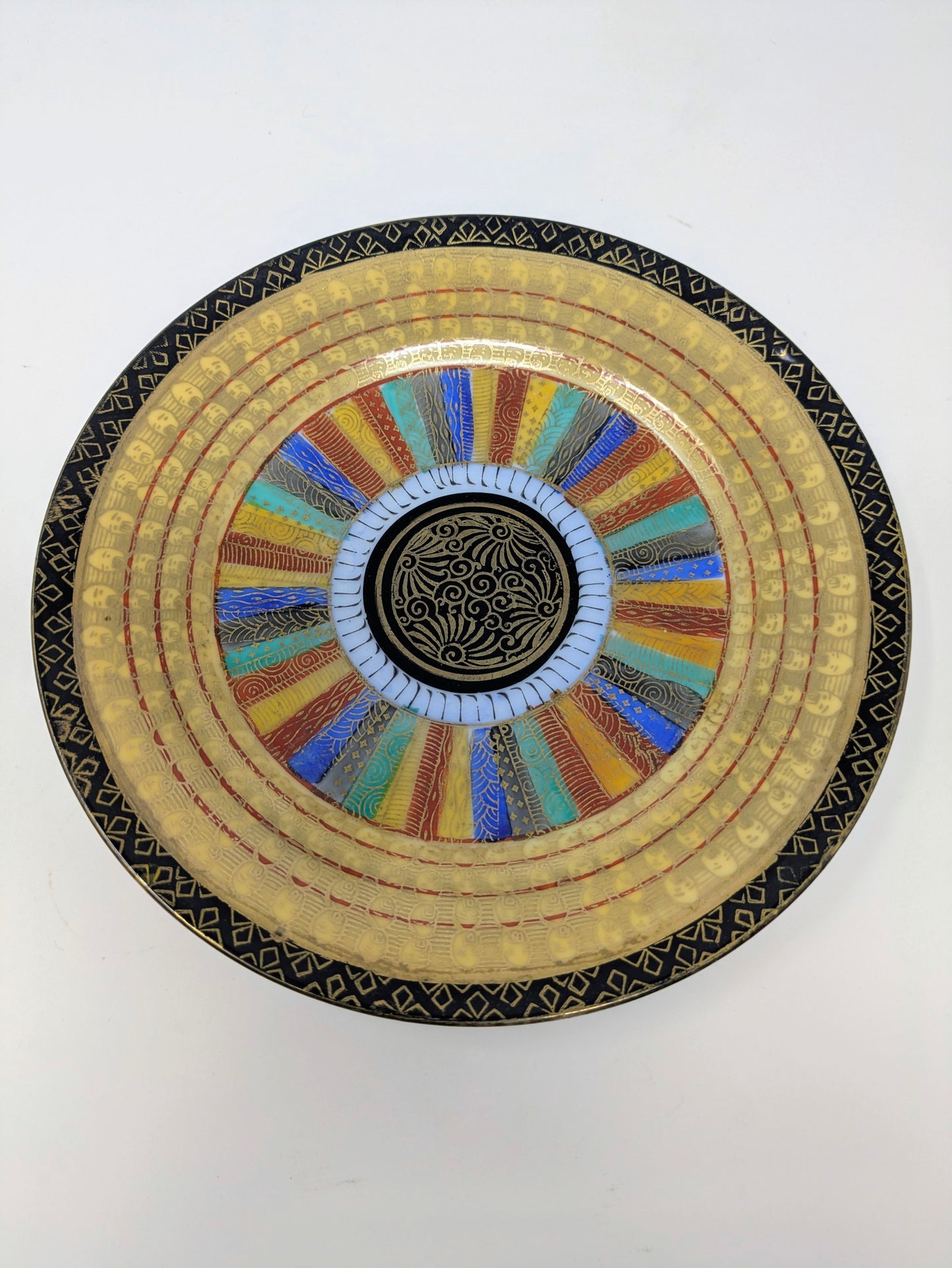 1930s Japanese Nippon Era Hand-Painted "1000 Faces" Salad Plates