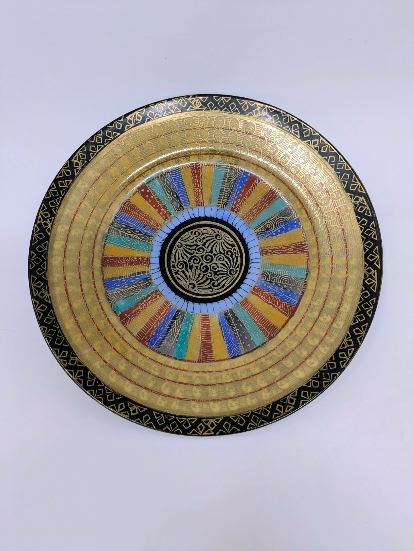 1930s Japanese Nippon Era Hand-Painted "1000 Faces" Salad Plates
