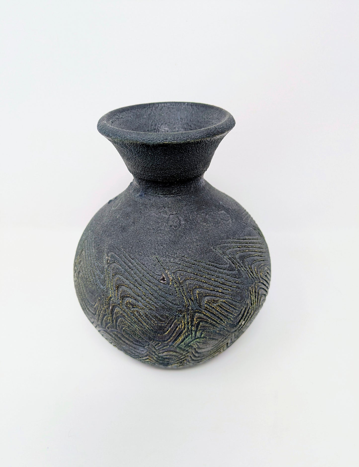 Vintage American Raku Pottery Vase: Signed Maui