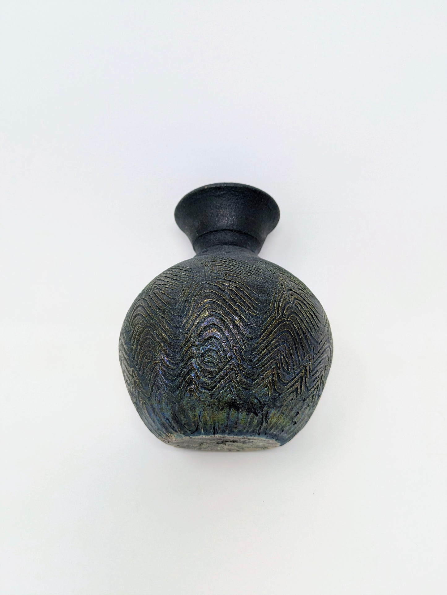 Vintage American Raku Pottery Vase: Signed Maui