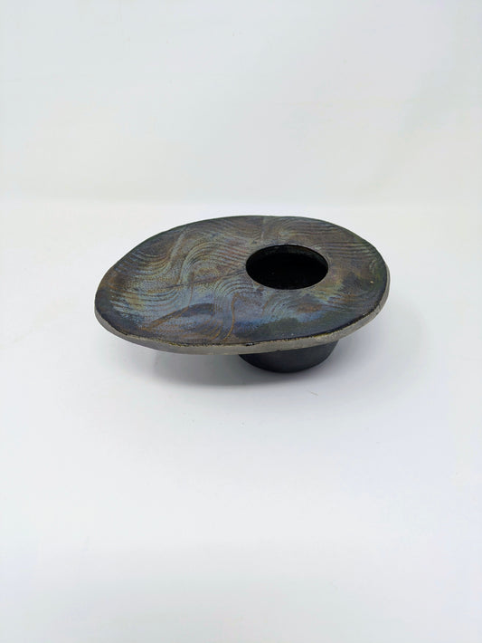 Vintage Signed Japanese Raku-Fired Ikebana Frog Vase