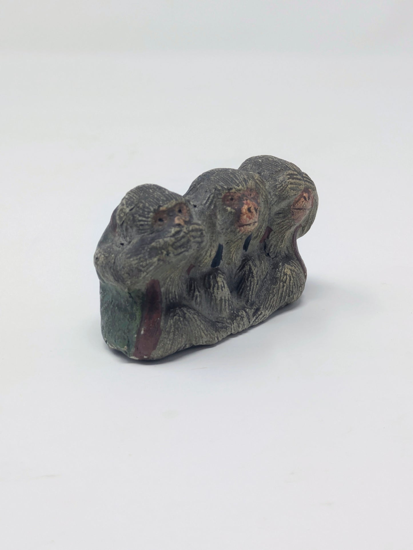 Vintage Japanese Wise Monkey Figurine: Hear/Speak/See No Evil