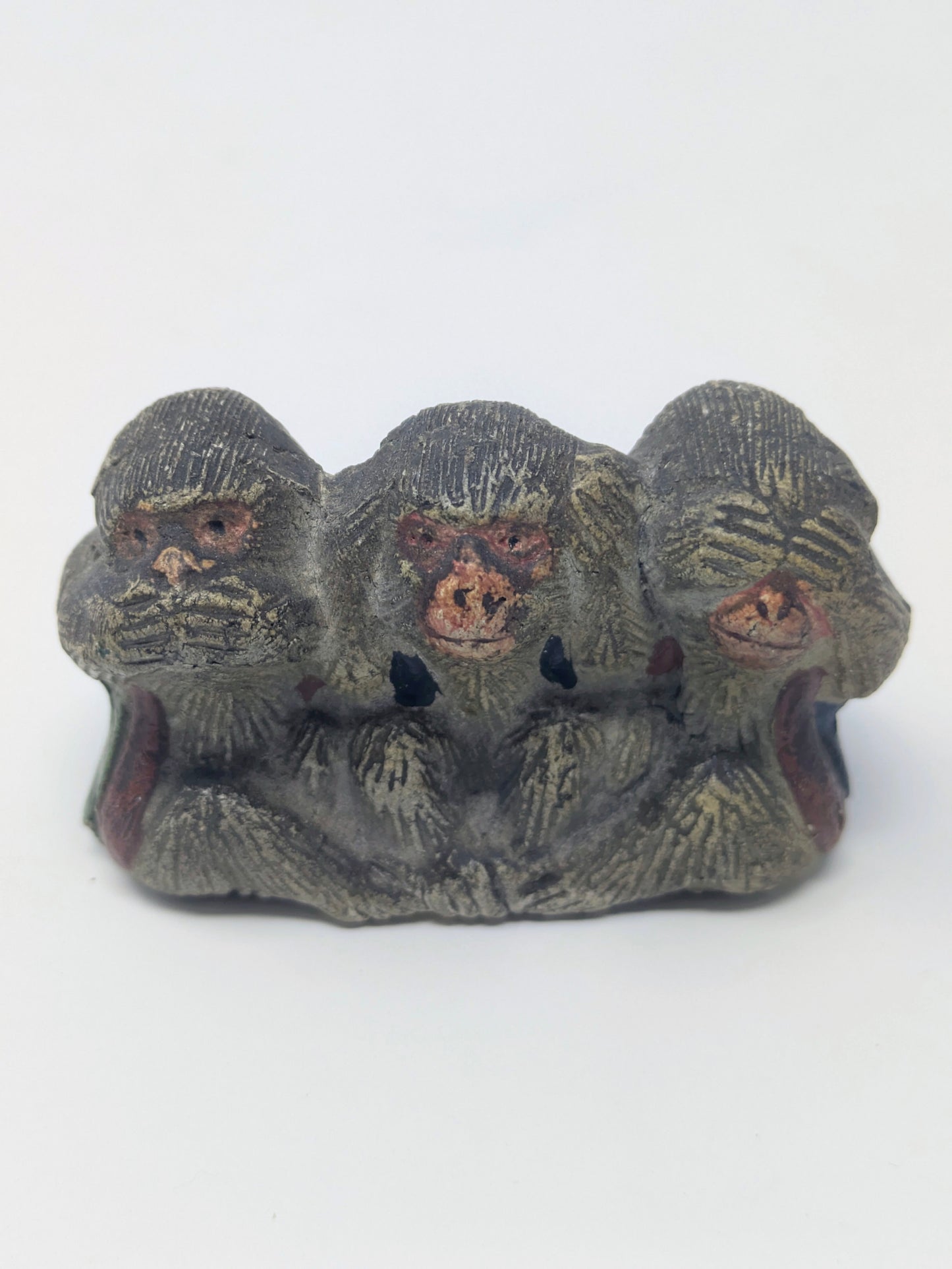Vintage Japanese Wise Monkey Figurine: Hear/Speak/See No Evil