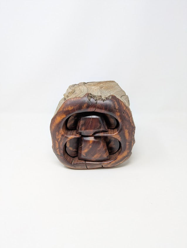 1970s Spancraft Hand-Carved Wood Jewelry/Trinket Box