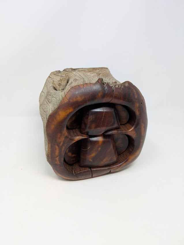 1970s Spancraft Hand-Carved Wood Jewelry/Trinket Box